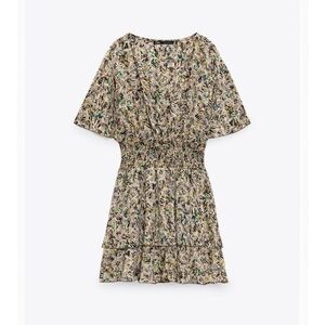Zara, printed elastic waistband dress.